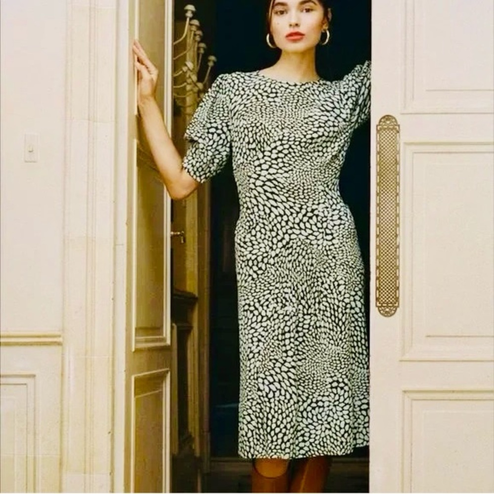 ROUJE | Norma Vert Imprimé Bisous Dress